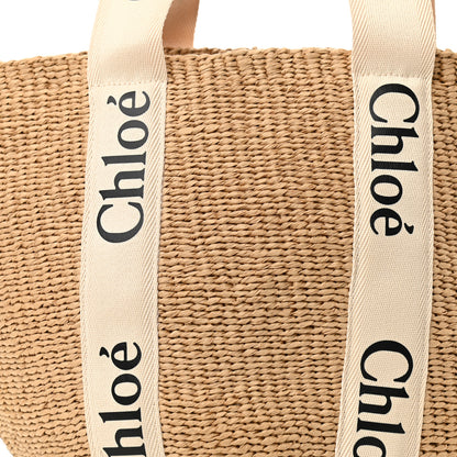 Chloe Raffia Large Woody Tote White 7 of 12