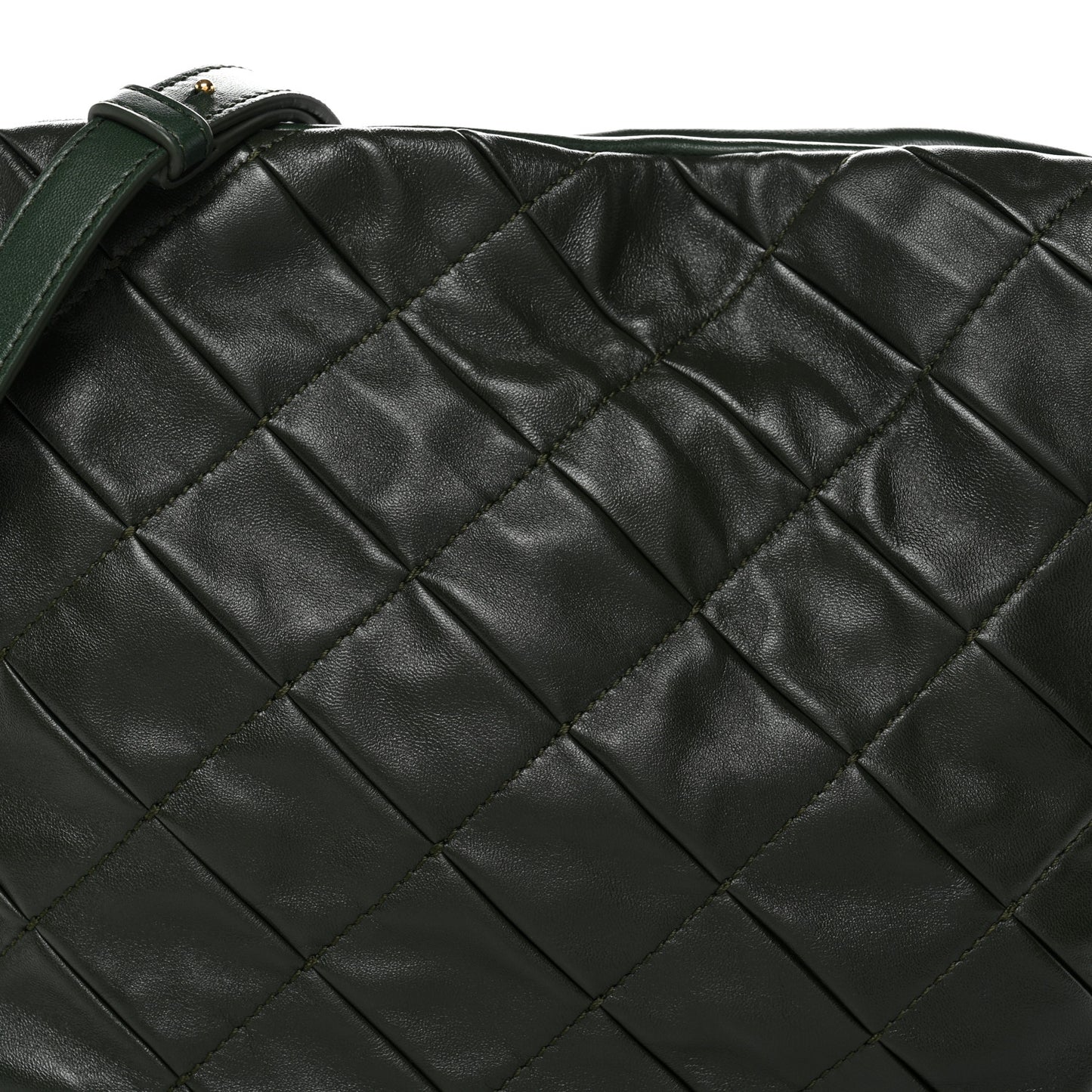 Calfskin Quilted Flamenco Knot Clutch Verde