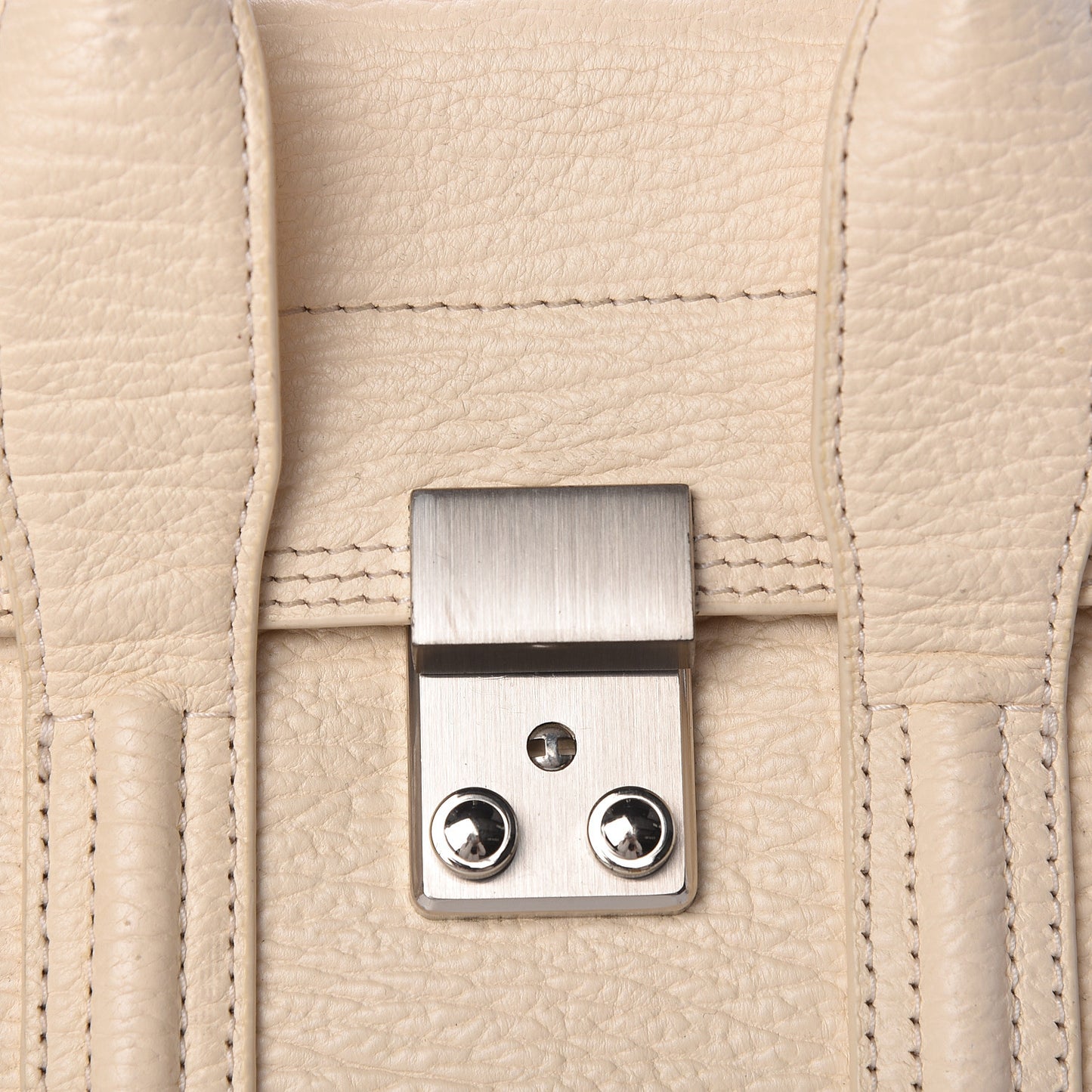 3.1 Textured Calfskin Mini Pashli Satchel Milk