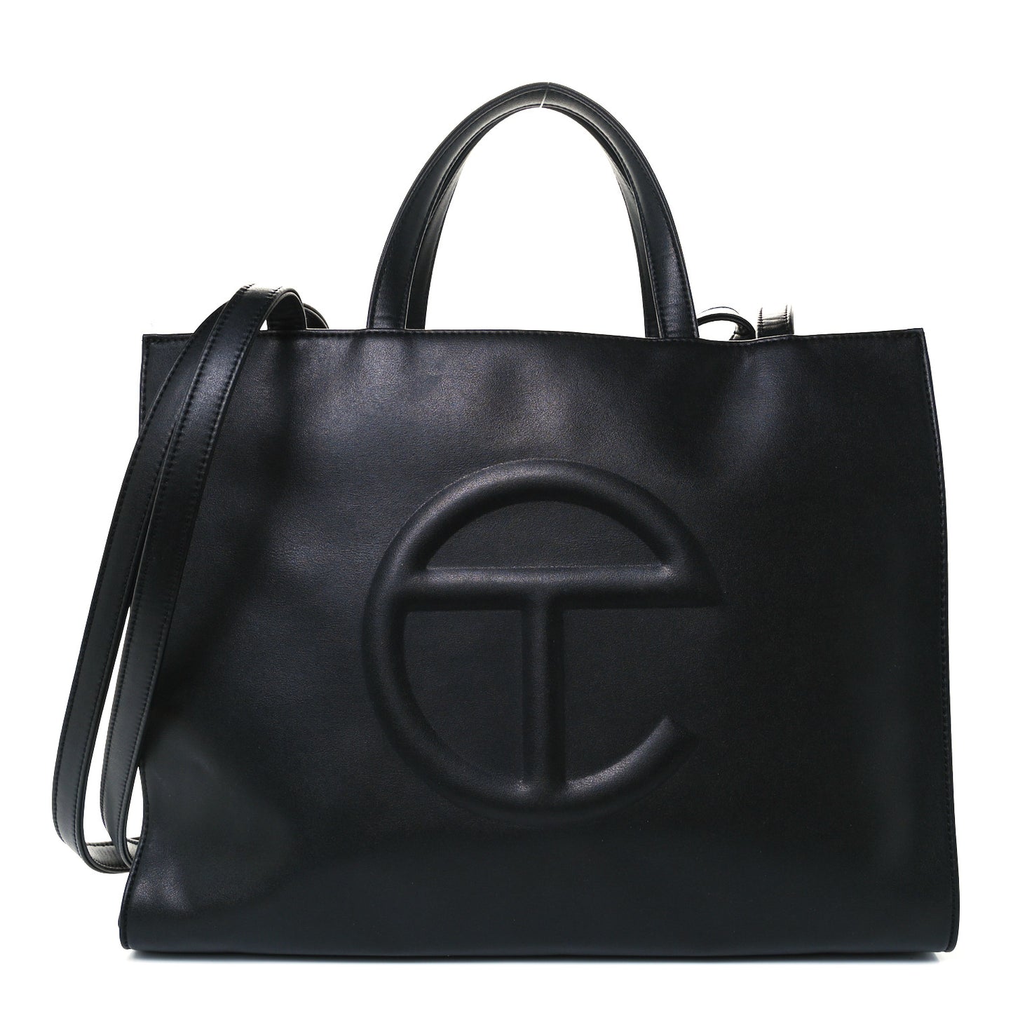 Vegan Leather Medium Shopping Bag Black