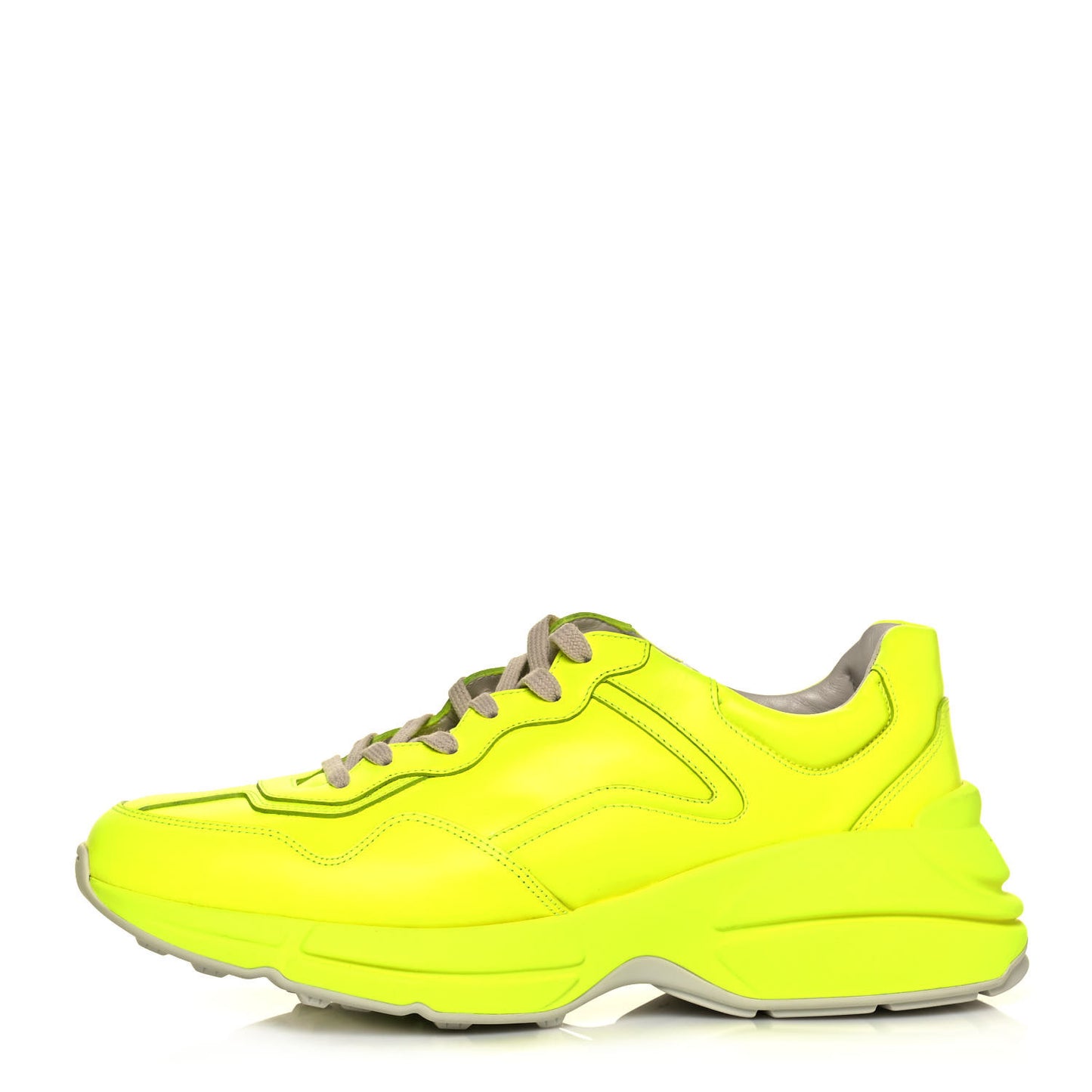 Calfskin Mens Rhyton Sneakers 10 Fluo Yellow