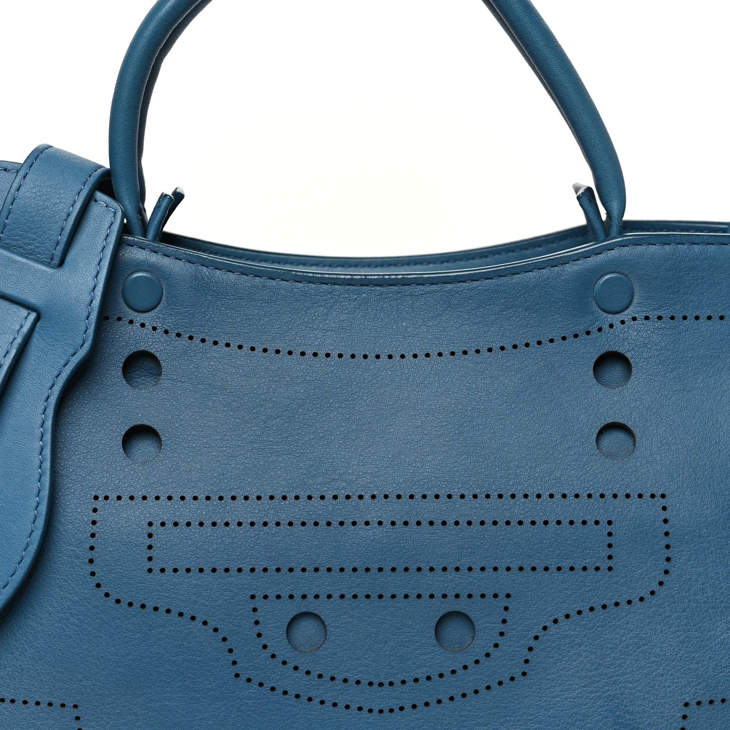 Balenciaga Veau Soyeux Perforated Blackout Hardware S City Bleu Canard 8 of 11