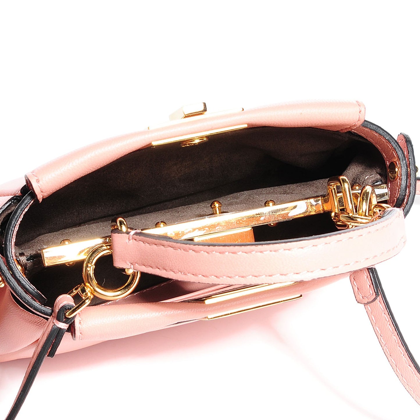 Shiny Nappa Micro Peekaboo Iconic Satchel Pink