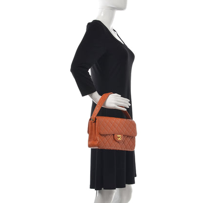 Chanel Lambskin Quilted Medium Double Sided Flap Orange 2 of 18