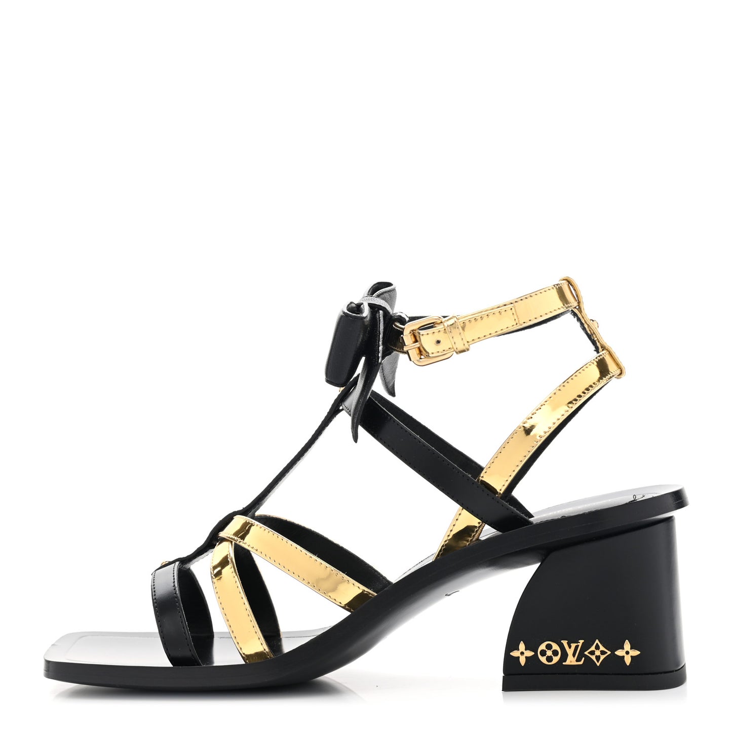 Metallic Calfskin Peplum Sandals 37.5 Gold