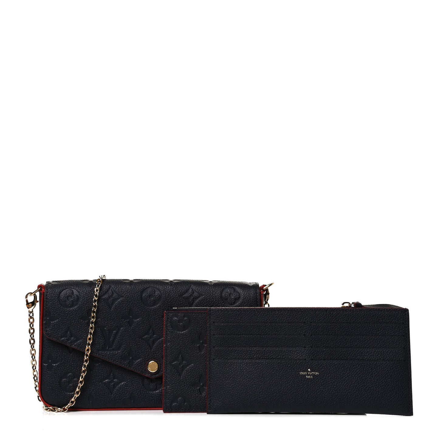 Empreinte Pochette Felicie Chain Wallet Marine Rouge