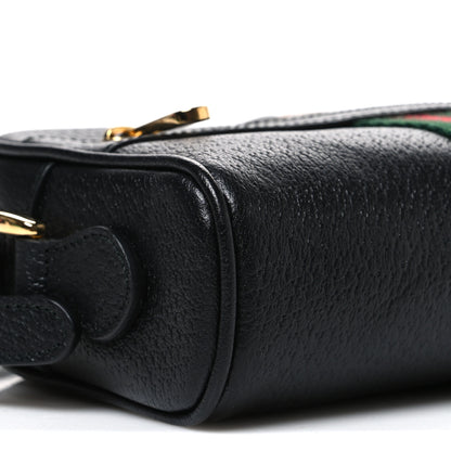 Gucci Calfskin Web Mini Ophidia Shoulder Bag Black 9 of 10