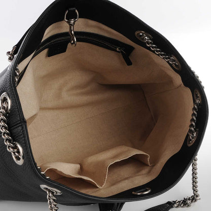 Gucci Pebbled Calfskin Studded Medium Soho Chain Shoulder Bag Black 5 of 7