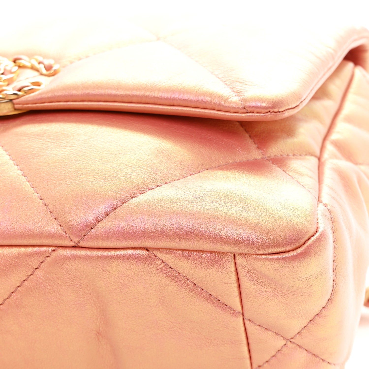 Chanel Iridescent Calfskin Quilted Medium Chanel 19 Flap Pink 11 of 11