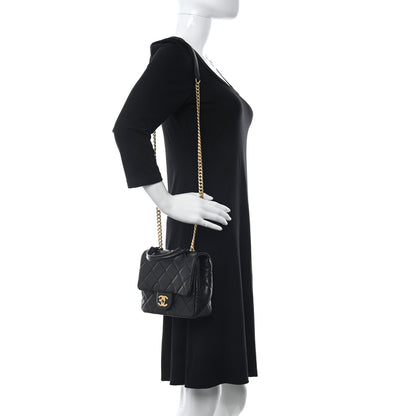 Chanel Shiny Caviar Quilted Mini Top Handle Flap Black 2 of 11