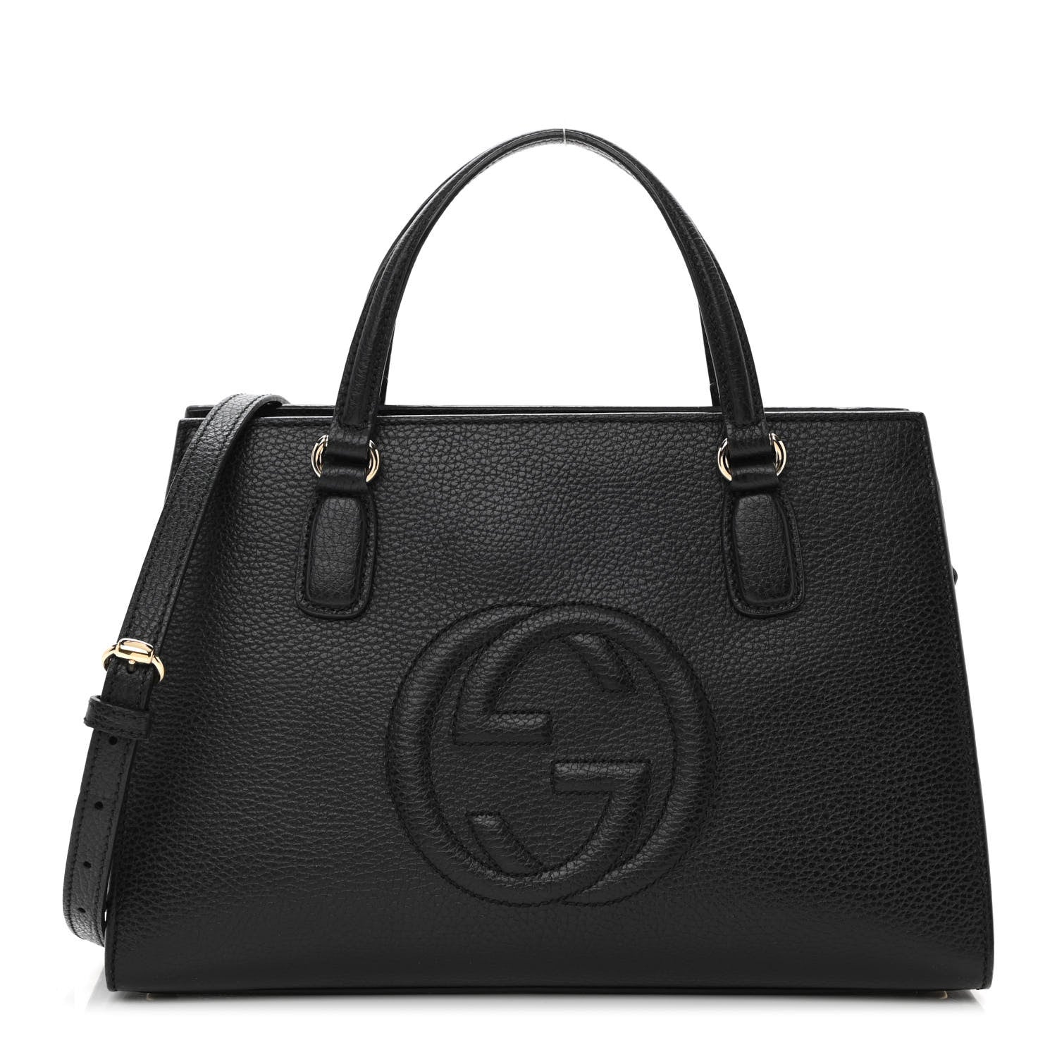 Gucci Pebbled Calfskin Medium Soho Top Handle Satchel Black 1 of 14