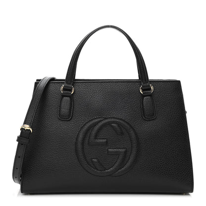 Gucci Pebbled Calfskin Medium Soho Top Handle Satchel Black 1 of 14