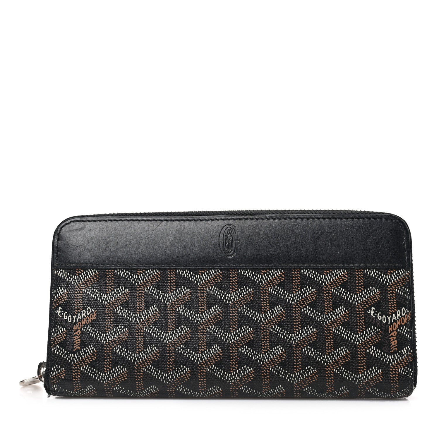 Goyard Goyardine Matignon Zip Around GM Wallet Black 1 of 6