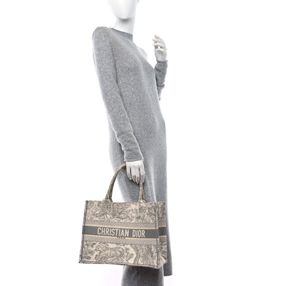 Christian Dior Canvas Embroidered Medium Dioriviera Toile De Jouy Book Tote Gray 2 of 14