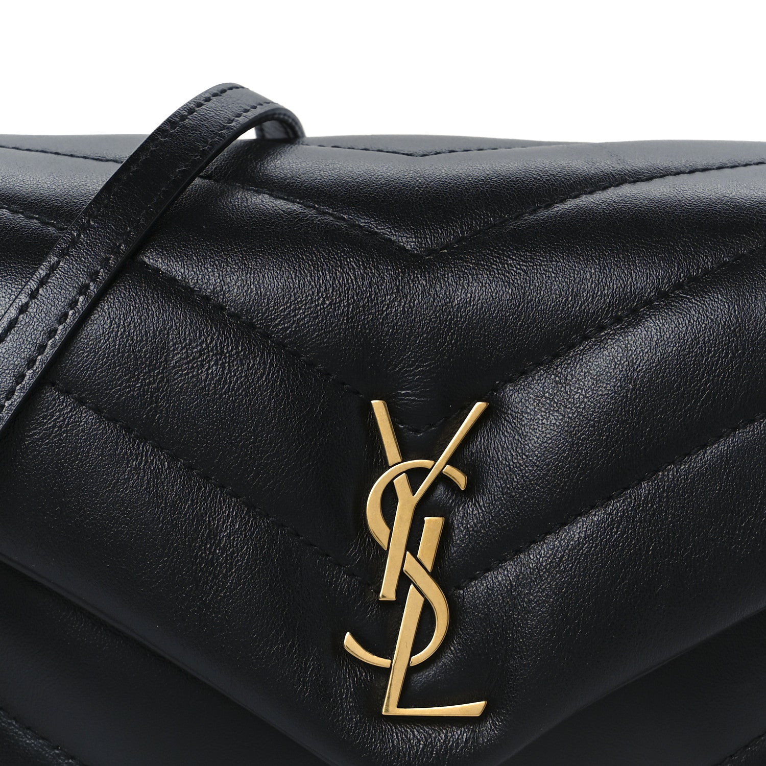 Saint Laurent Calfskin Y Quilted Monogram Toy Loulou Crossbody Bag Black 10 of 13