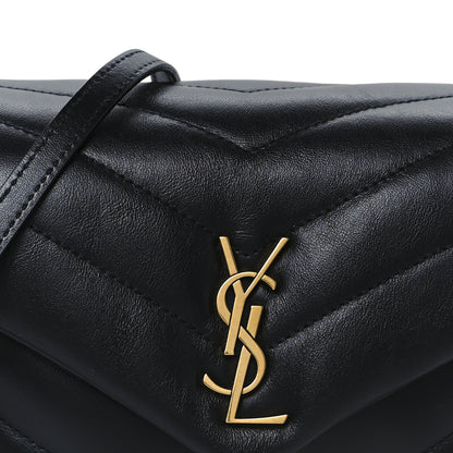 Saint Laurent Calfskin Y Quilted Monogram Toy Loulou Crossbody Bag Black 10 of 13