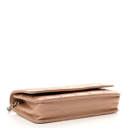 Chanel Calfskin Diamond Stitch Wallet On Chain WOC Beige 4 of 12