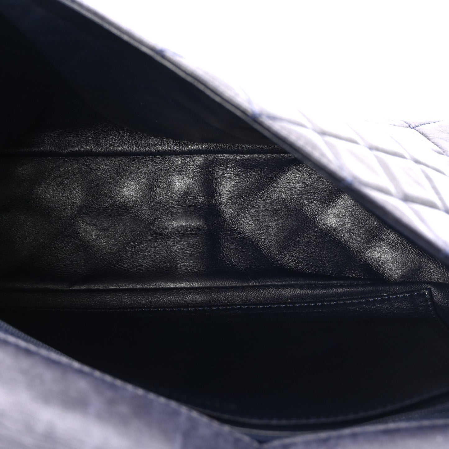 Lambskin Quilted Jumbo Single Flap Navy