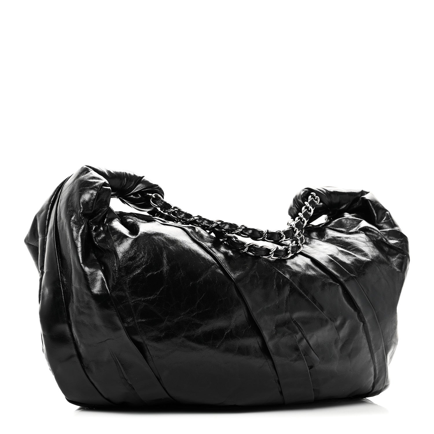 Chanel Glazed Calfskin Twisted Hobo Black 3 of 10