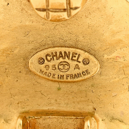 Chanel Metal CC Diamond Shaped Clip On Earrings Gold 3 of 5