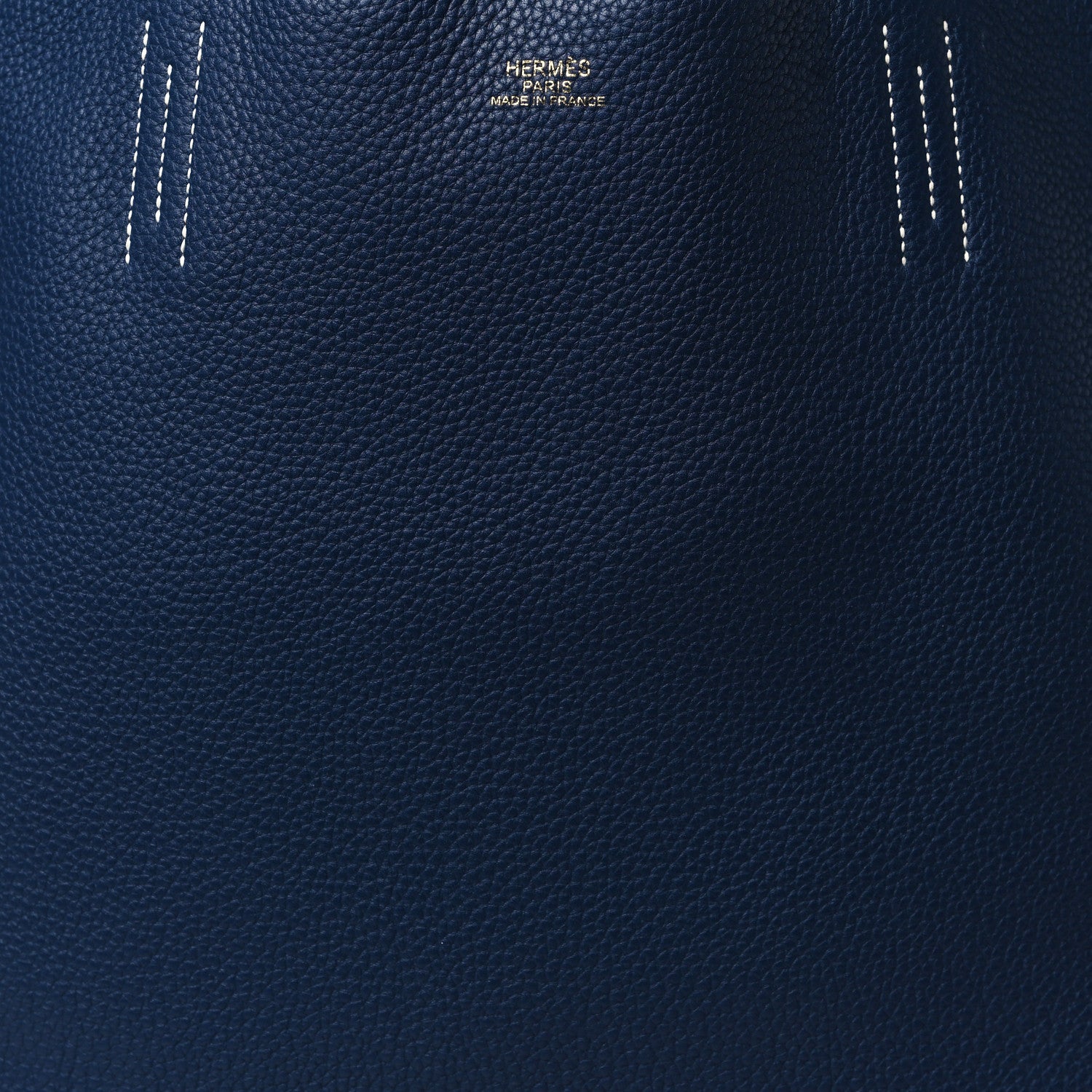 Hermes Taurillon Clemence Double Sens 45 Reversible Tote Bleu Izmir Bleu Saphir 8 of 15