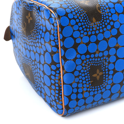 Louis Vuitton Monogram Kusama Town Speedy 30 Blue 7 of 11
