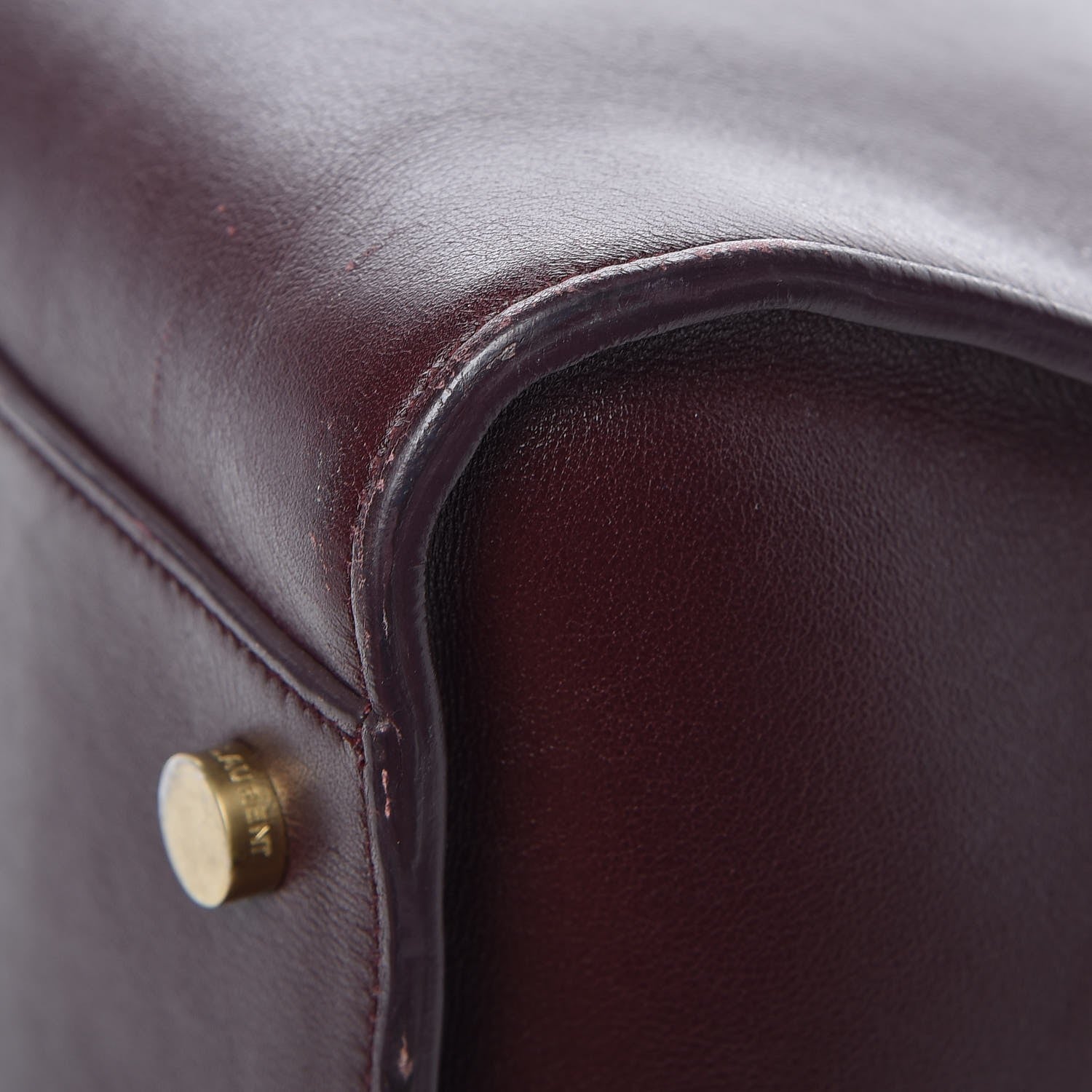 Saint Laurent Calfskin Medium Monogram Cabas Bordeaux 13 of 13