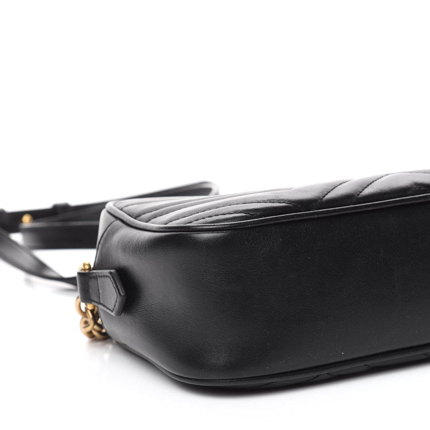 Calfskin Matelasse Small GG Marmont Chain Shoulder Bag Black