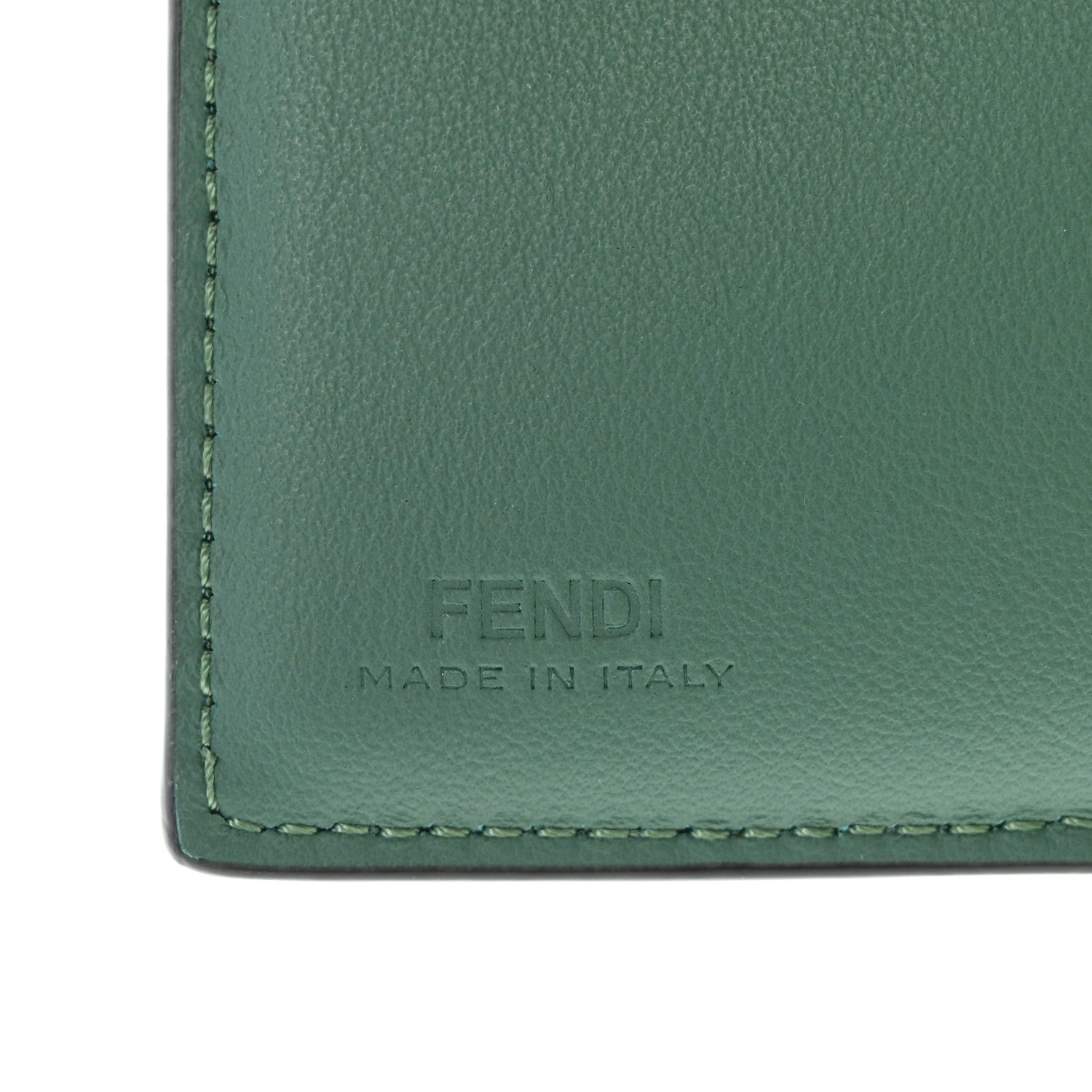 Fendi Cuoio Romano Vitello Grace Micro Peekaboo Tri-Fold Wallet Green 7 of 9