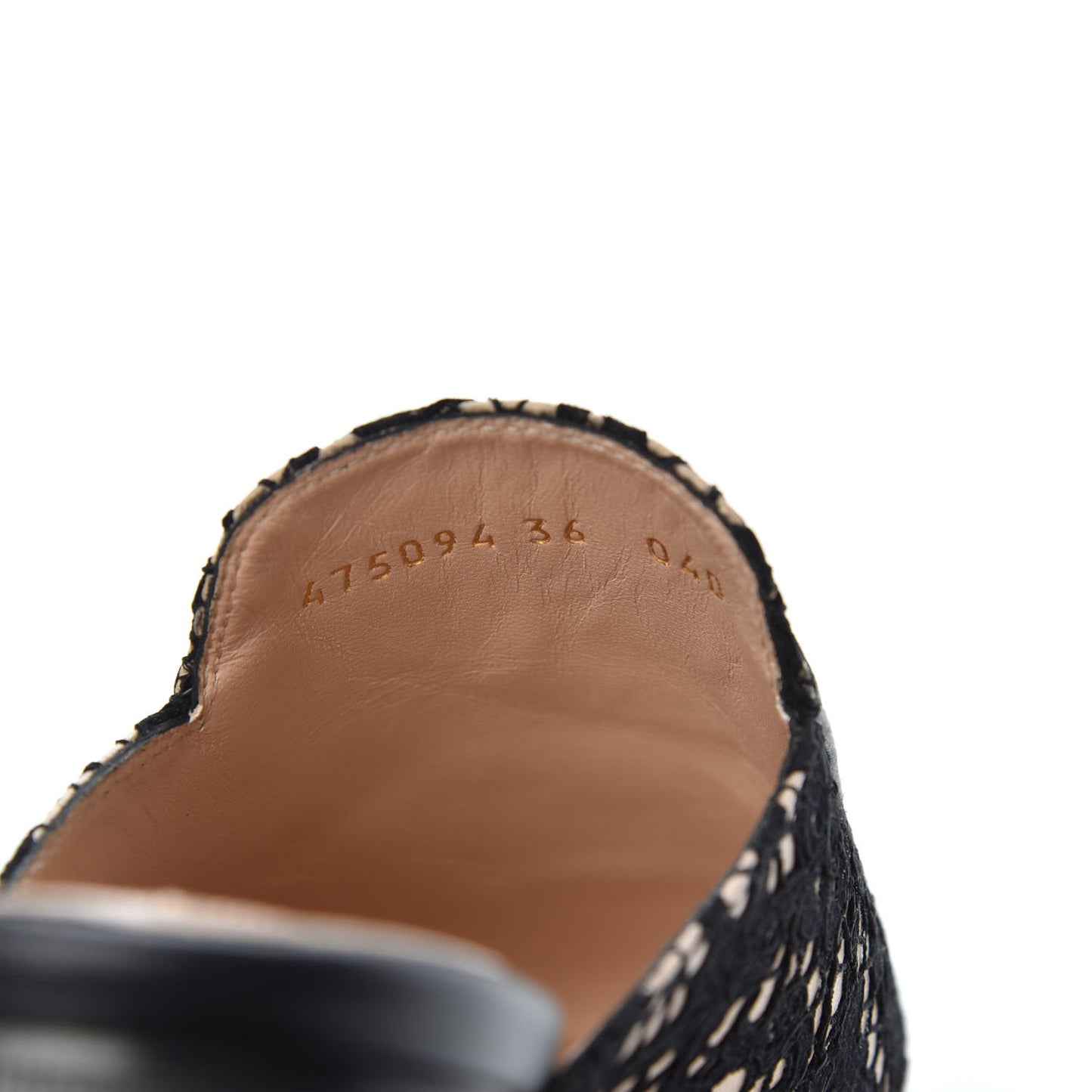 Lace Malaga Kid Womens Princetown Slippers 36 Black Skin Rose