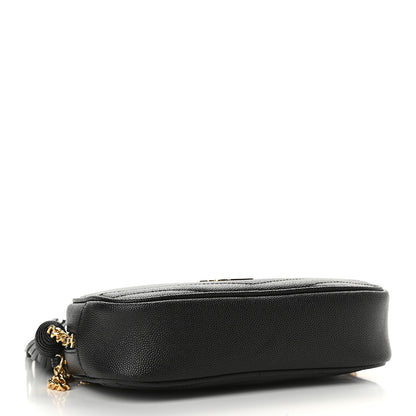 Saint Laurent Grain De Poudre Matelasse Monogram Mini Lou Camera Bag Black 4 of 9