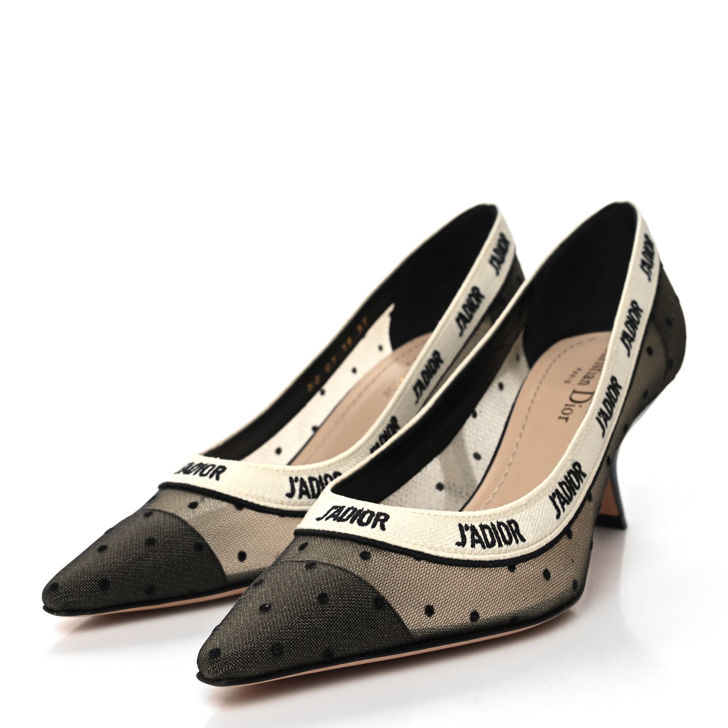 Plumetis Ribbon J'Adior 65mm Pumps 37 Black Nude
