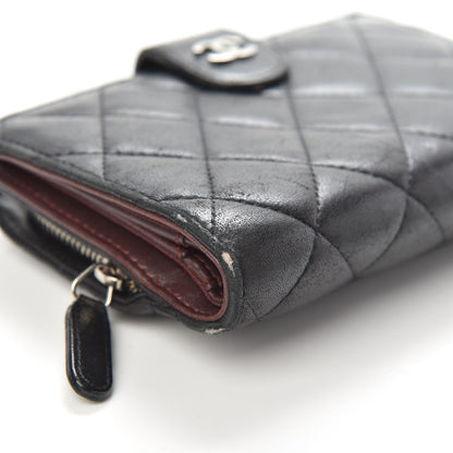 Chanel Lambskin Quilted Zipped Pocket Wallet Black 10 of 15