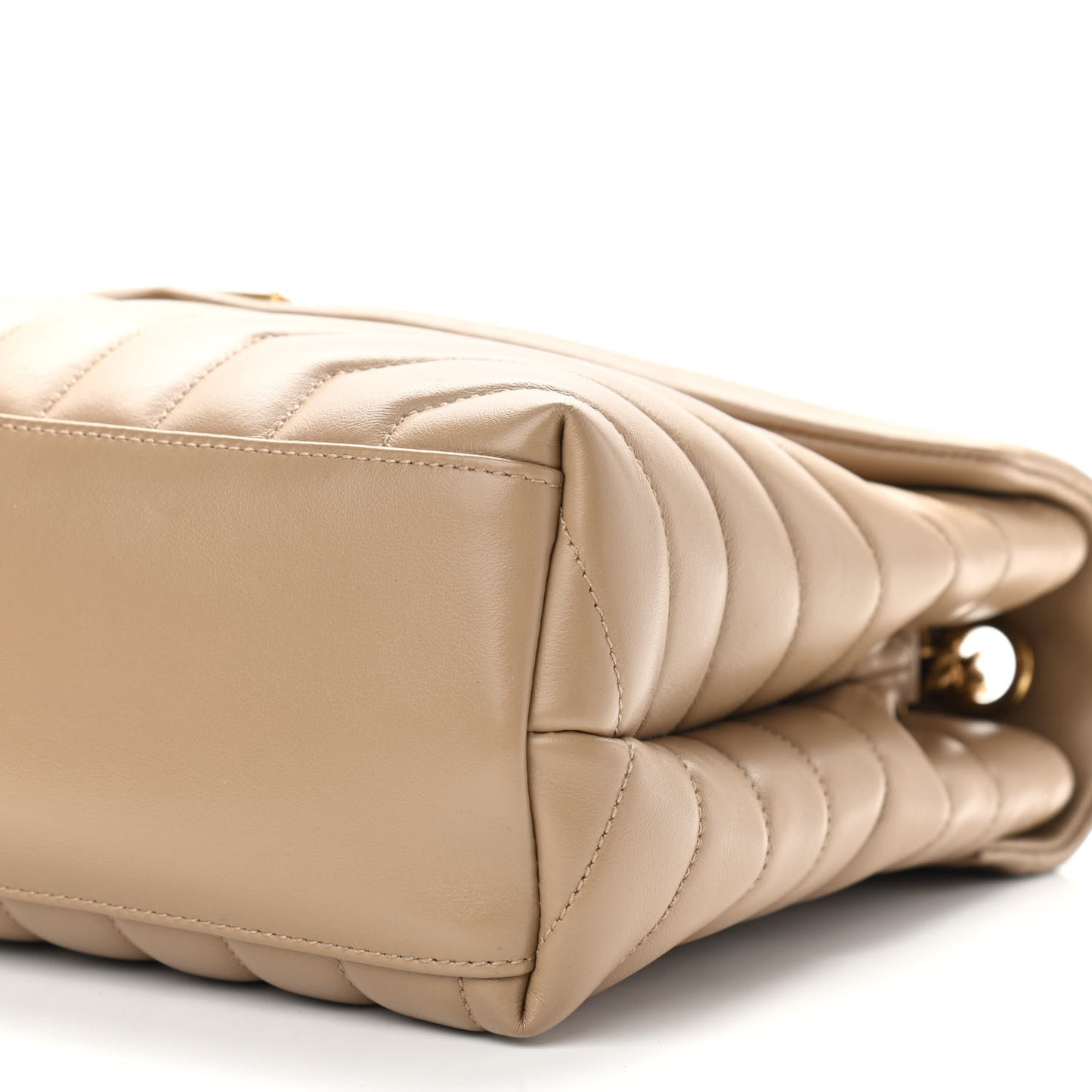 Calfskin Y Quilted Monogram Medium Loulou Chain Satchel Dark Latte