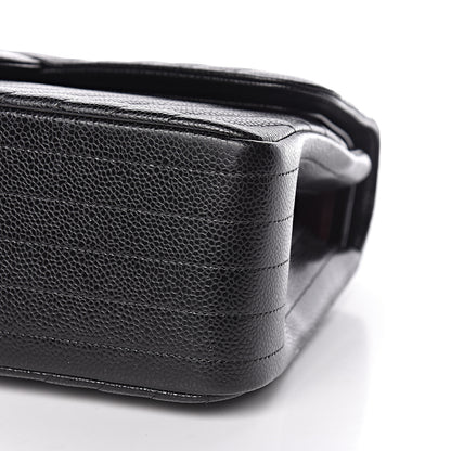 Chanel Caviar Chevron Quilted Jumbo Double Flap Black 10 of 10