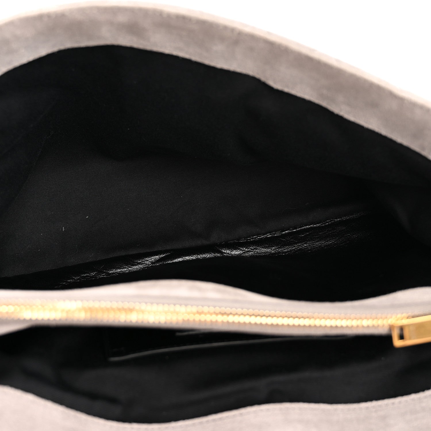 Saint Laurent Suede Mixed Matelasse Tri-Quilt Large Monogram Envelope Satchel Grey 5 of 12