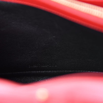 Saint Laurent Grain De Poudre Matelasse Chevron Monogram Chain Wallet Red 10 of 12