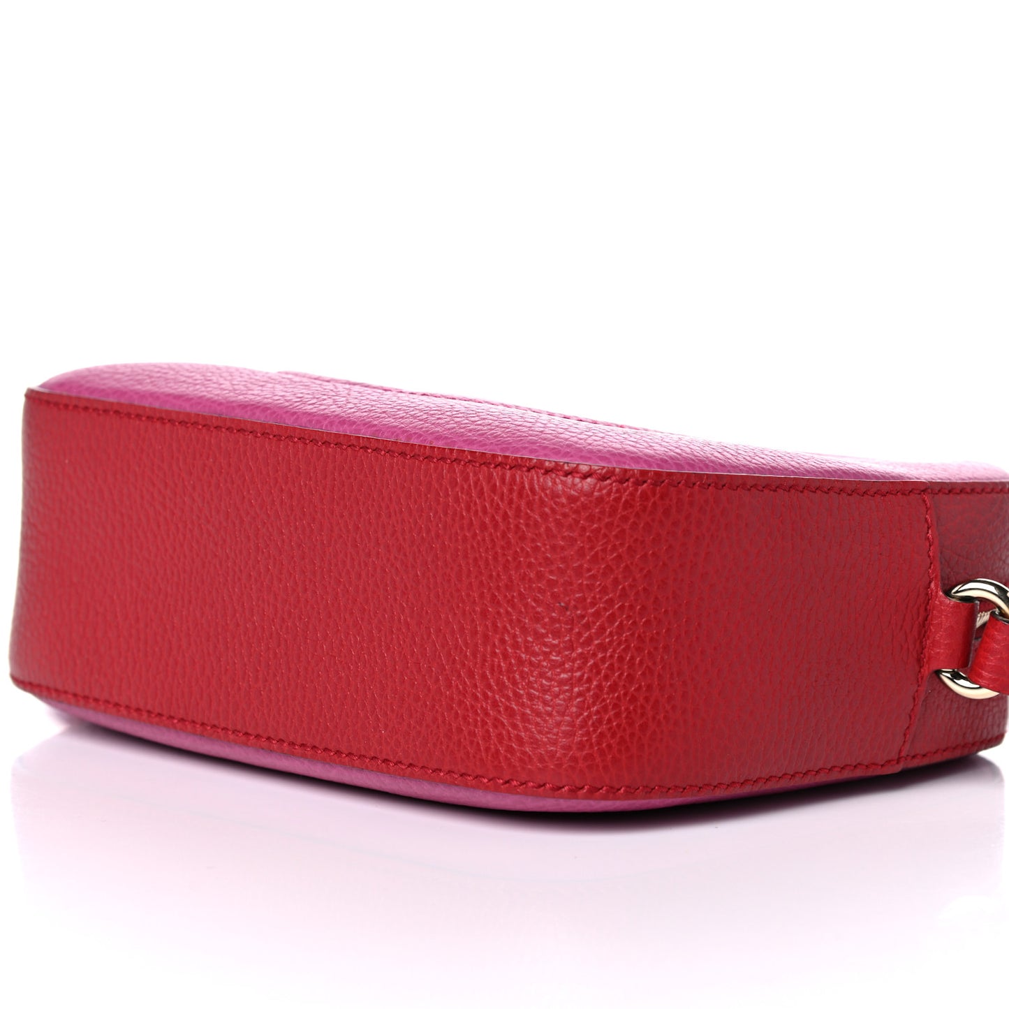 Dollar Calfskin Bi-Color Small Soho Disco Bag New Rosette Hibiscus Red