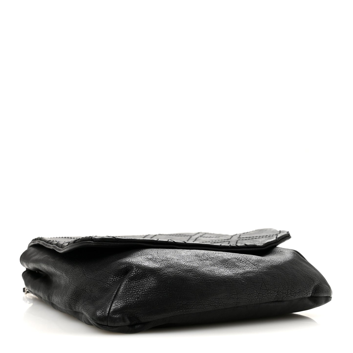 Calfskin Diamond Stitch Large Messenger Black
