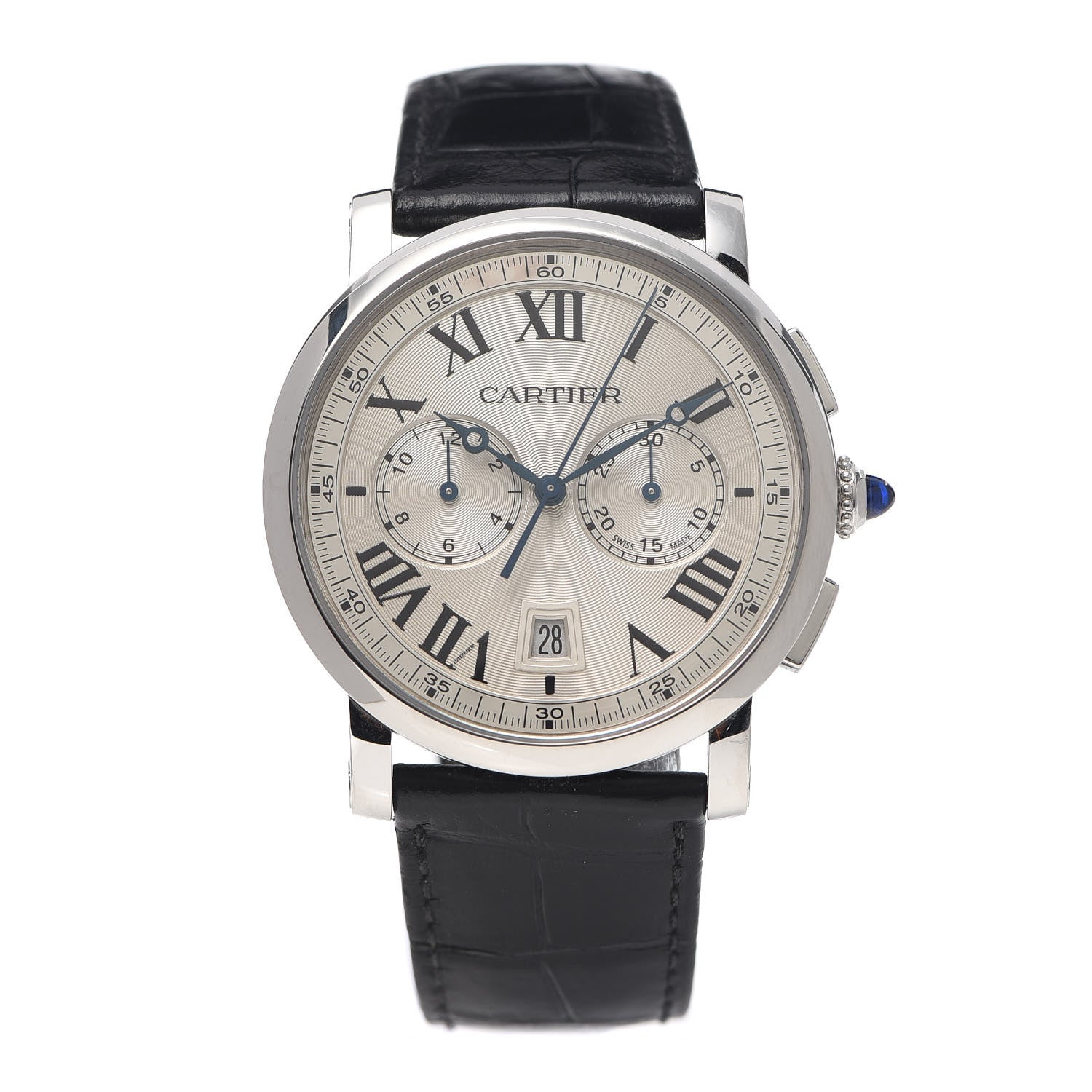 Cartier Stainless Steel Alligator 40mm Rotonde Cartier Automatic Watch 1 of 5