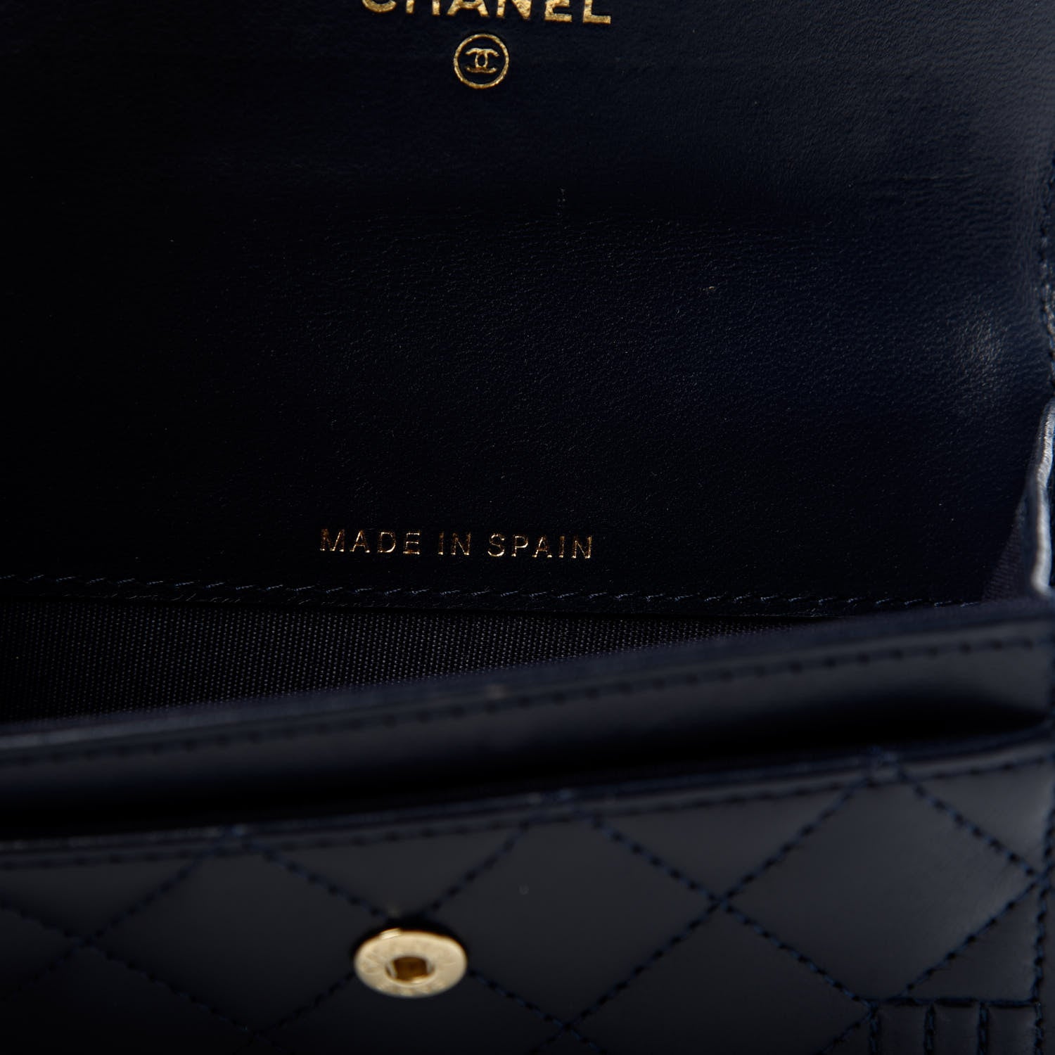 Chanel Lambskin Quilted Boy Card Holder Wallet Navy 7 of 9