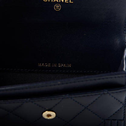 Chanel Lambskin Quilted Boy Card Holder Wallet Navy 7 of 9