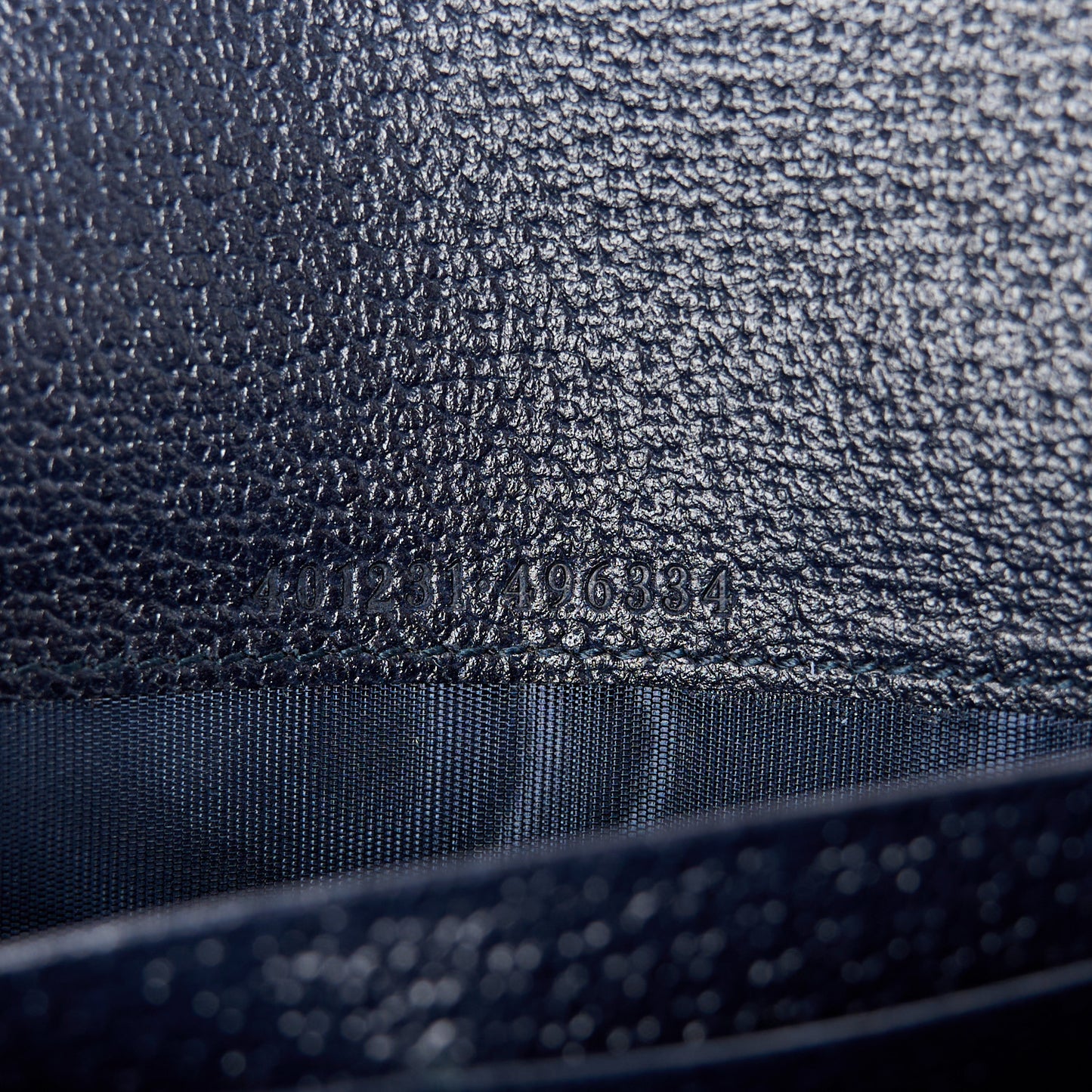 GG Supreme Monogram Textured Dollar Calfskin Mini Dionysus Chain Wallet Beige Blue