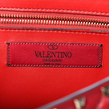 Valentino Garavani Lambskin Large Rockstud Spike Shoulder Bag Red 6 of 9