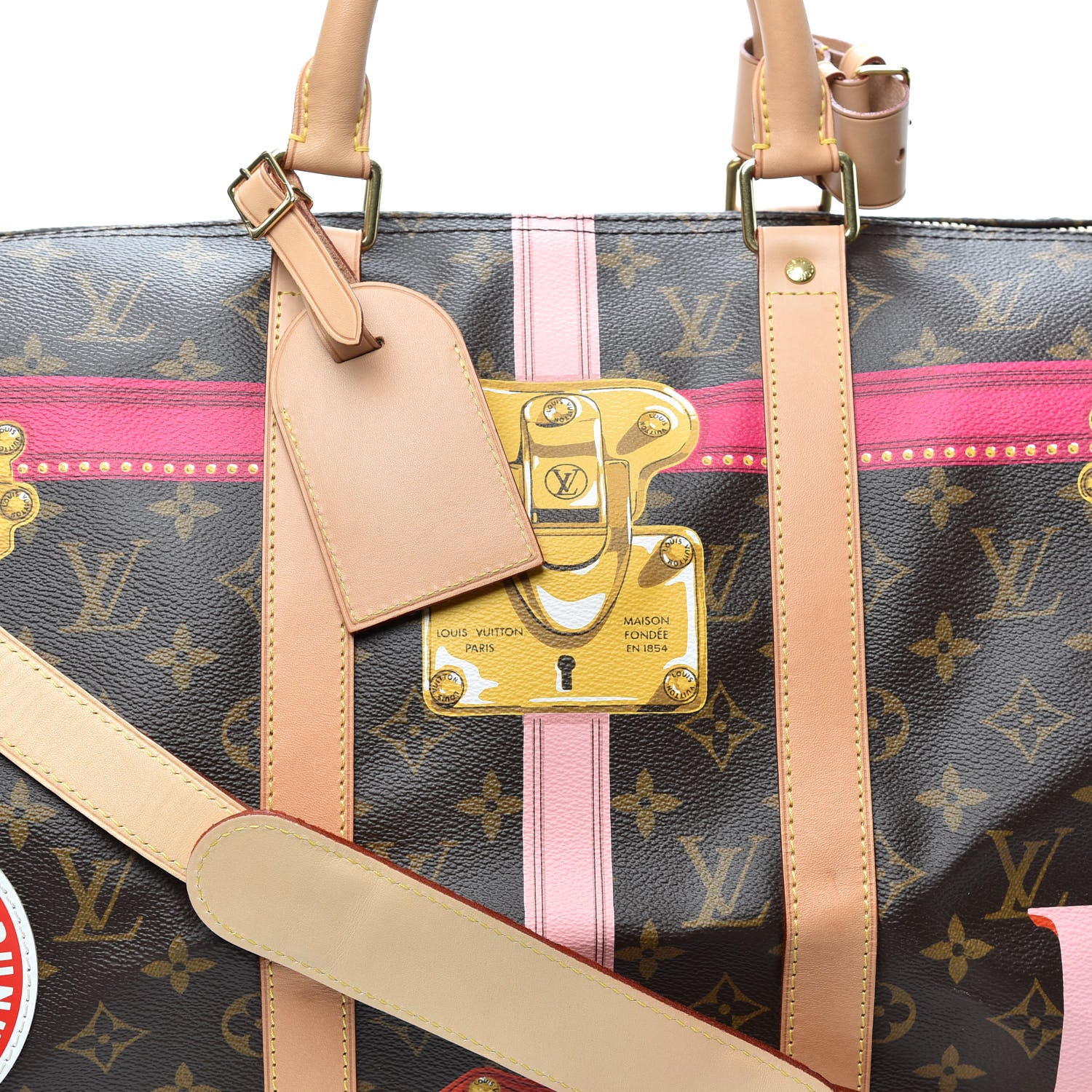 Louis Vuitton Monogram Summer Trunks Keepall Bandouliere 50 6 of 8