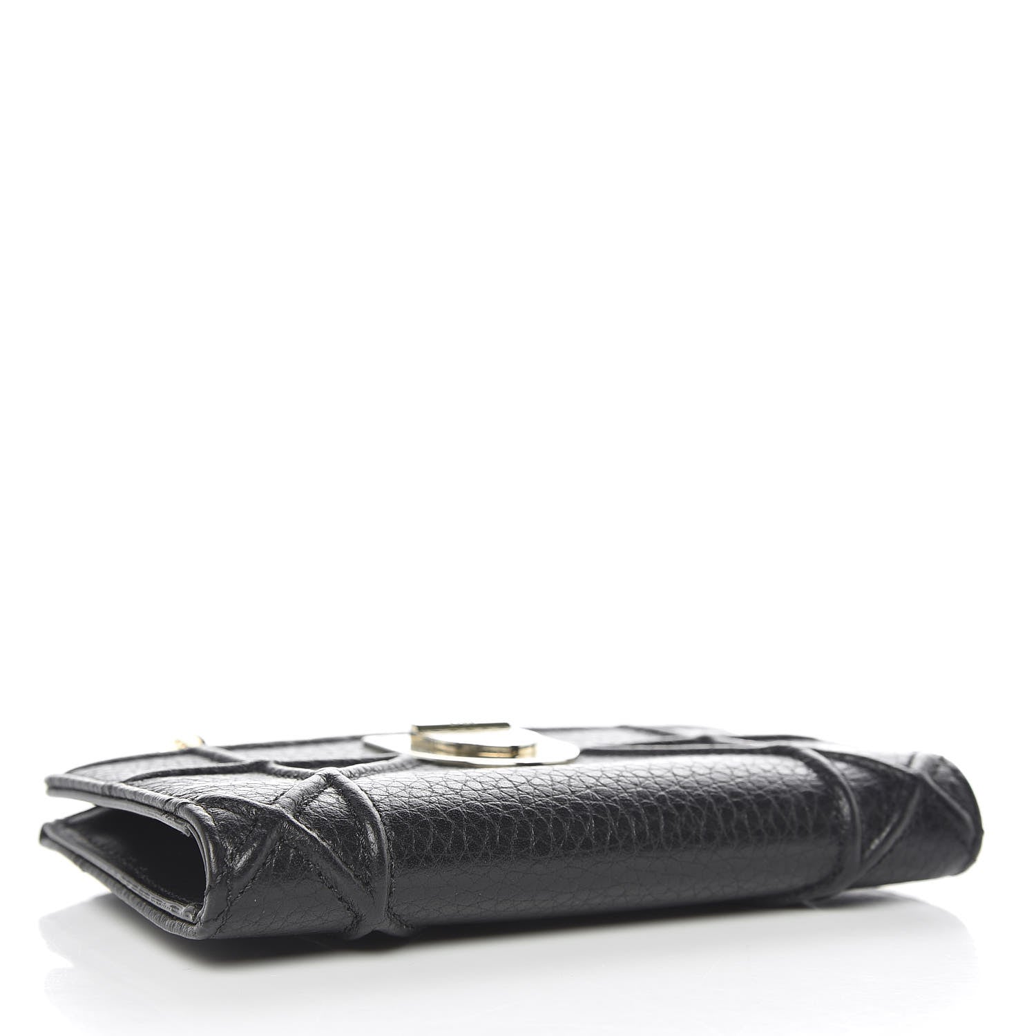 Christian Dior Grained Calfskin Cannage Diorama Wallet Black 4 of 8