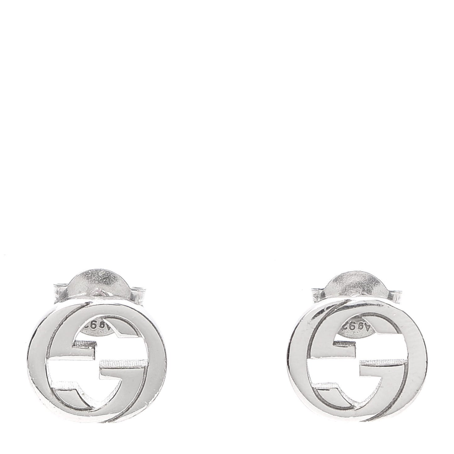 Sterling Silver Interlocking GG Stud Earrings