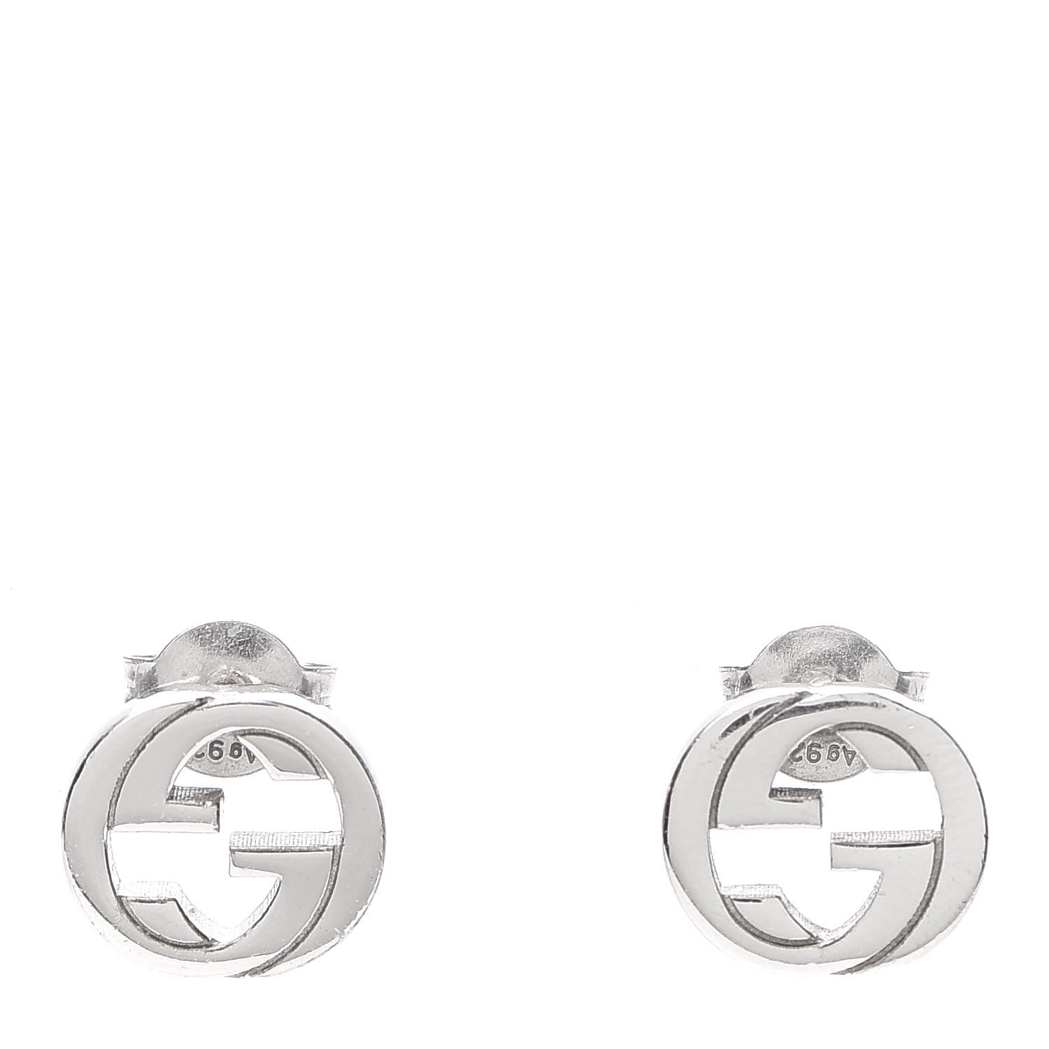 Gucci Sterling Silver Interlocking GG Stud Earrings 1 of 5
