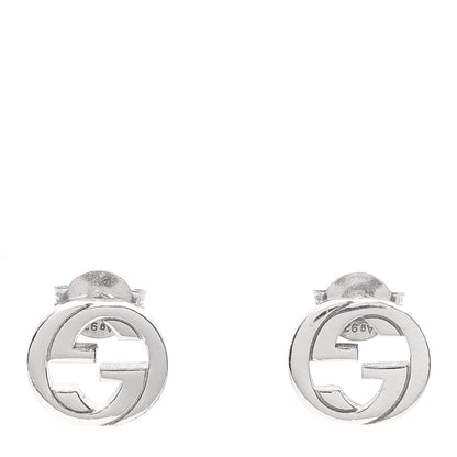 Gucci Sterling Silver Interlocking GG Stud Earrings 1 of 5