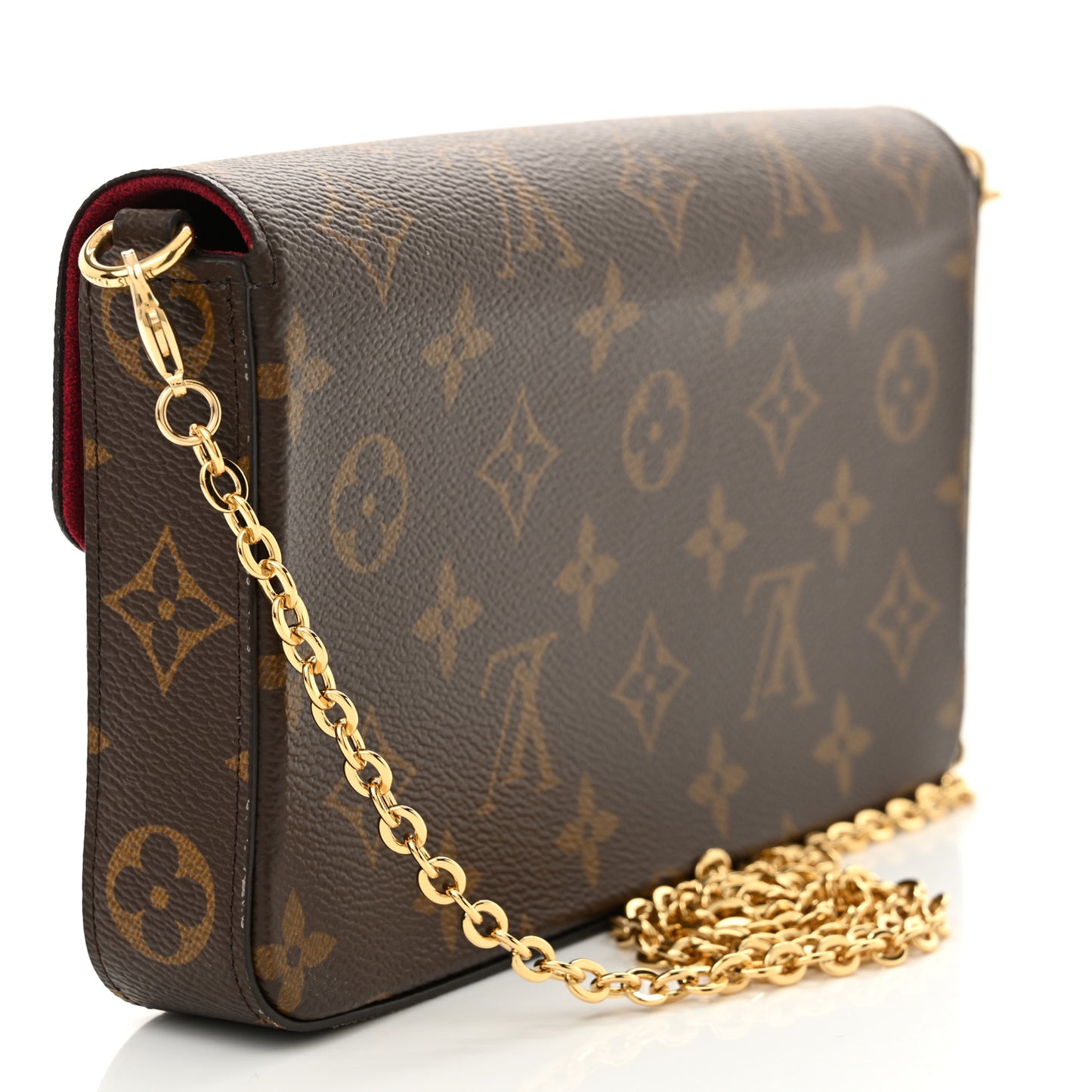 Monogram Pochette Felicie Chain Wallet Fuchsia